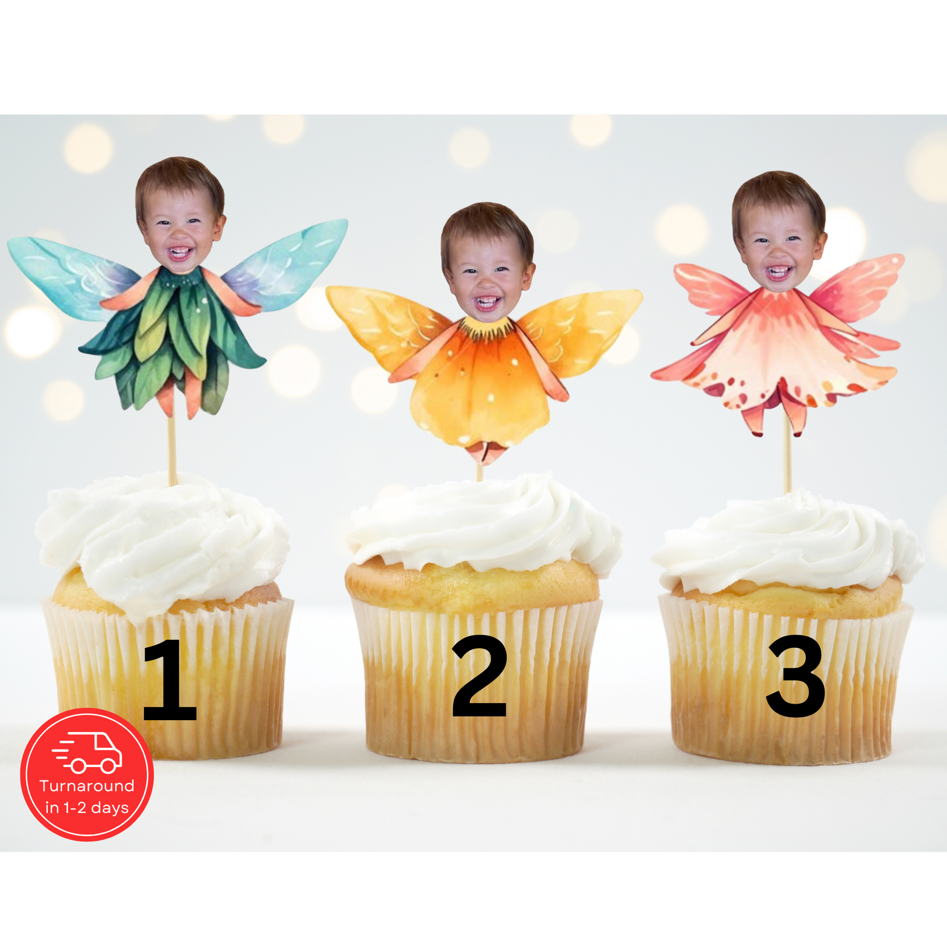 custom fairy cupcake topper photo party