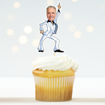 60s, 70s, 80s Disco Dancer Cupcake Topper
