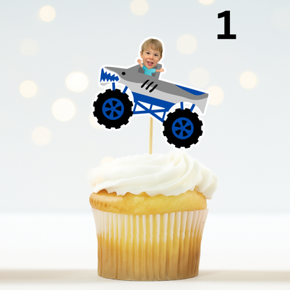 Custom Monster Truck Face Cupcake Topper – Birthday Party Decor