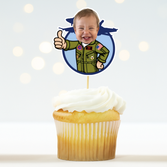 Pilot Cupcake Topper Top One Aviator Birthday Party