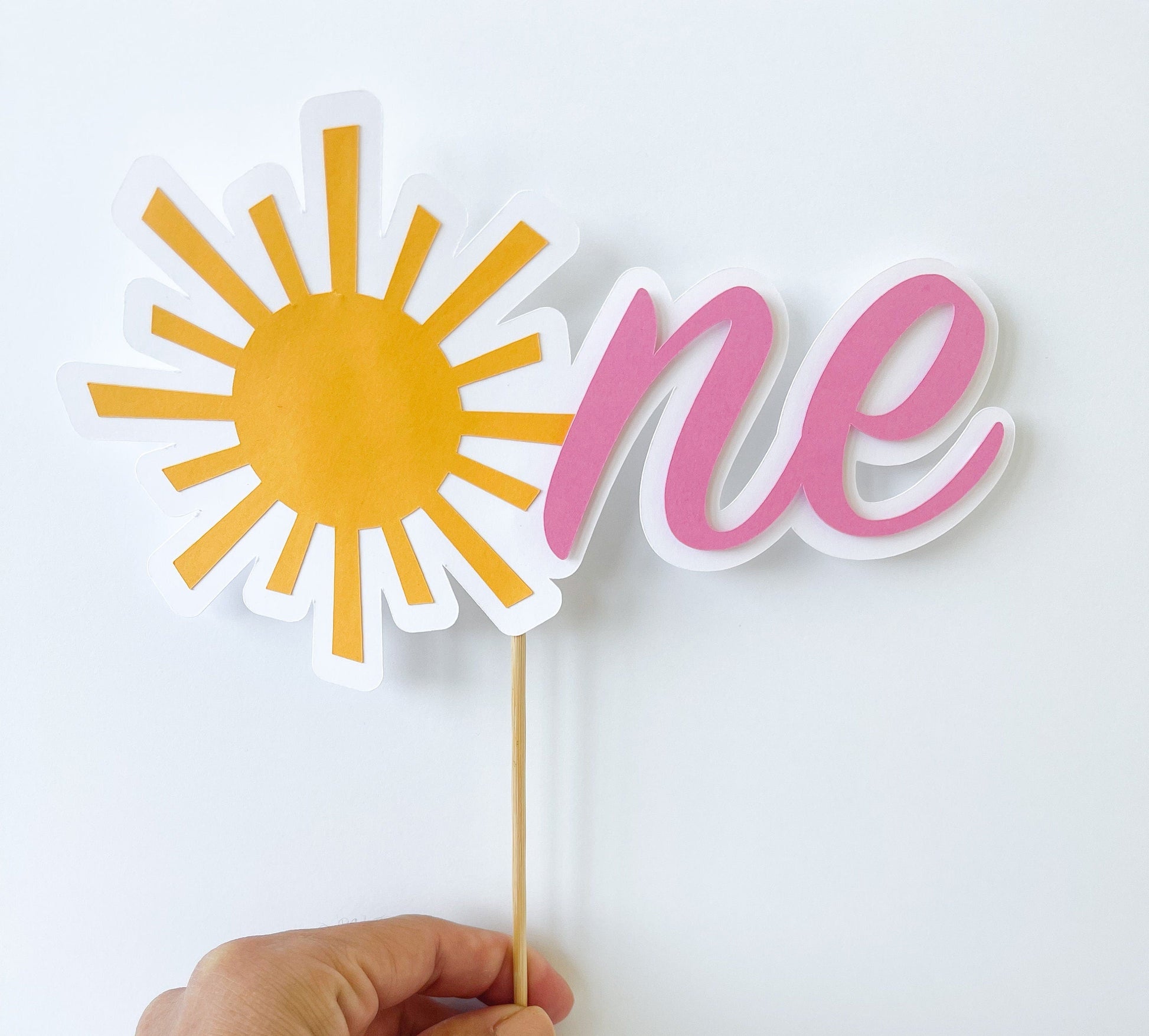 pink sunshine one cake topper for baby girl first birthday