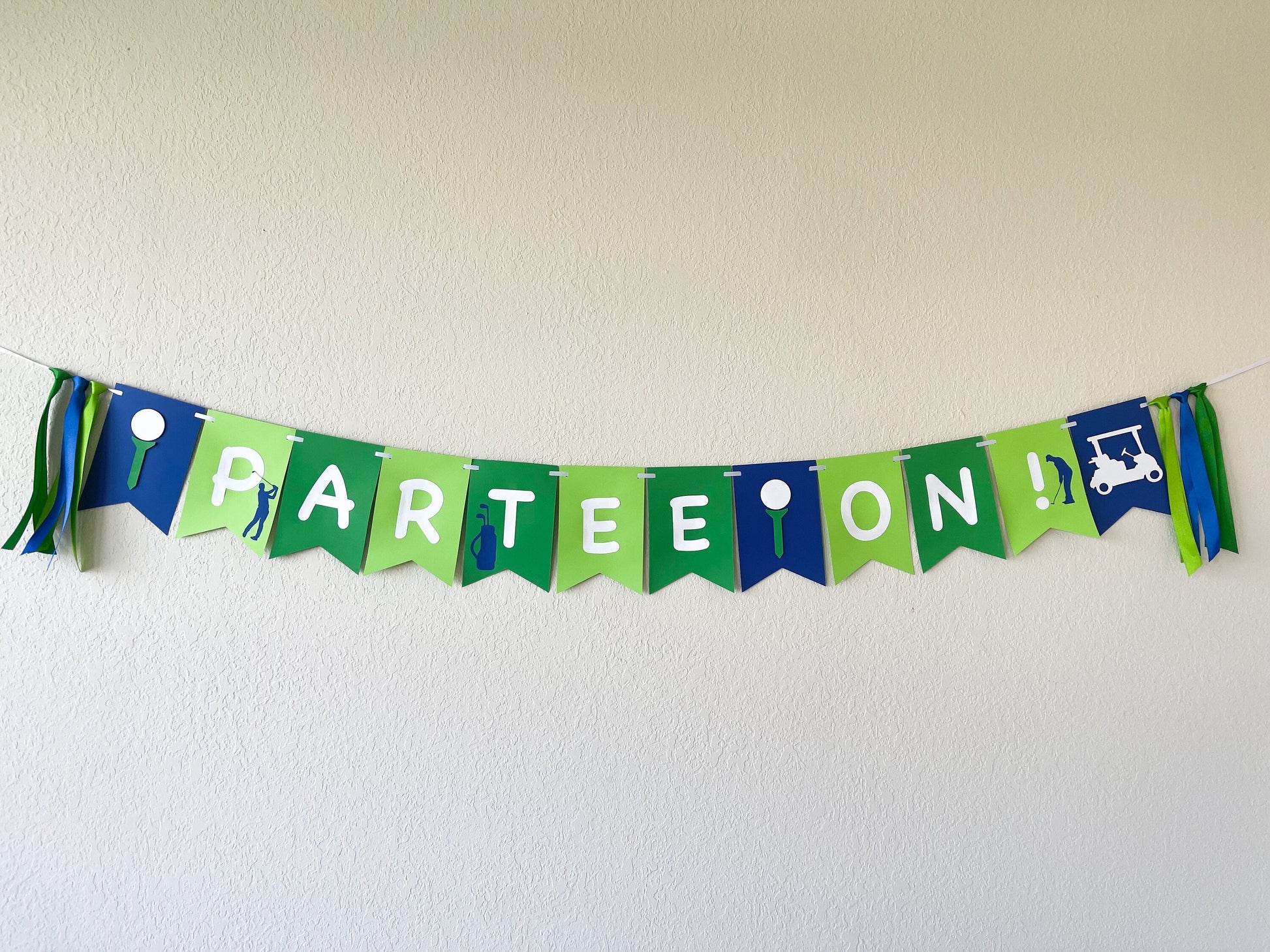 Let’s Par-Tee golf birthday banner for party decoration