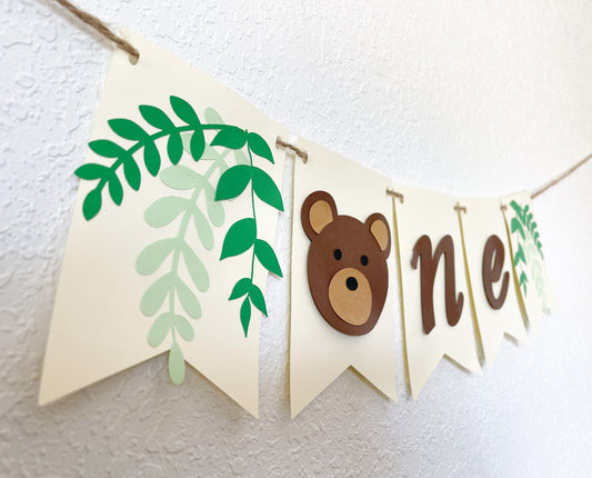 Teddy Bear High Chair Banner – 1st Birthday Party Decor
