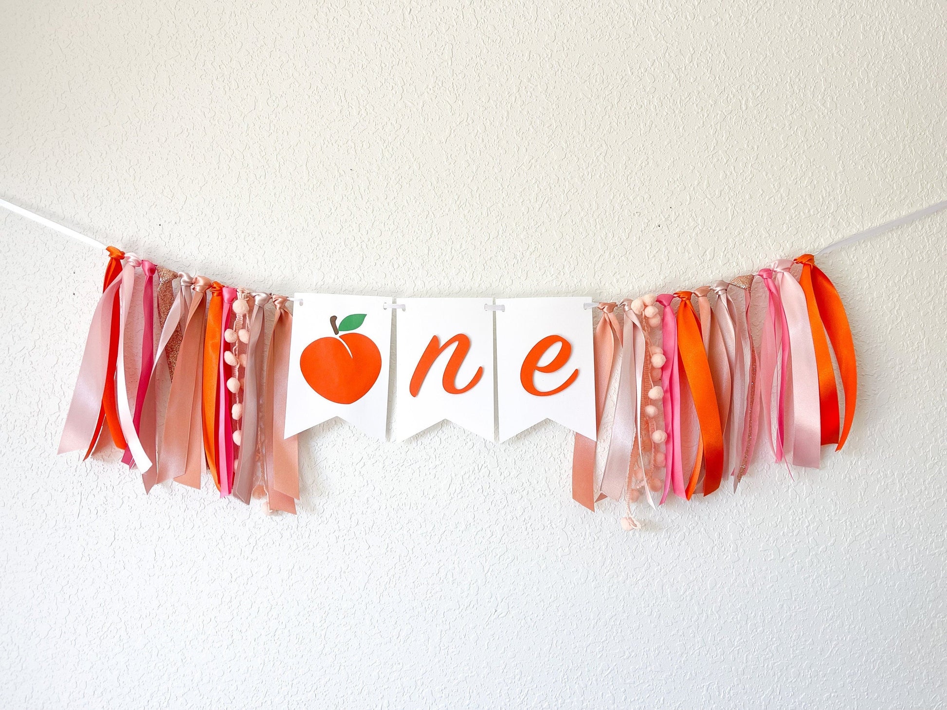 peach themed one sweet peach party decor and smash cake backdrop