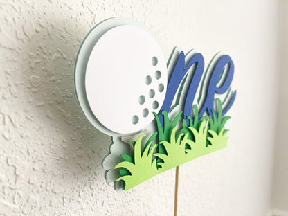 Hole-in-One Golf Cake Topper – 1st Birthday Party Decor