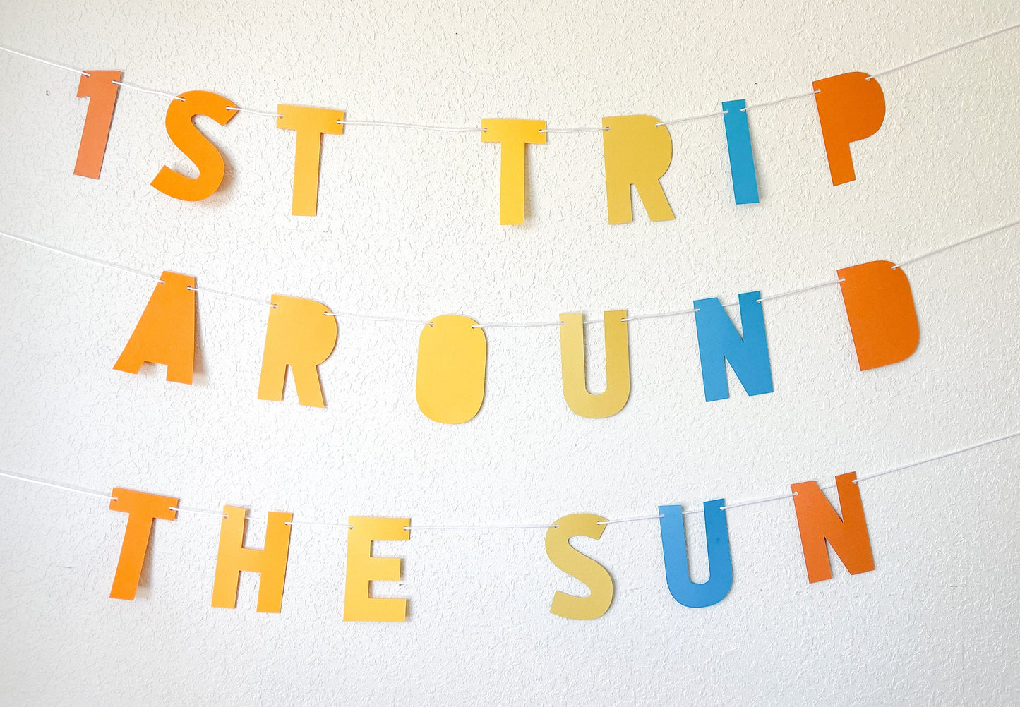 1st Trip Around the Sun Letters Banner – Boy or Girl Sunshine Party
