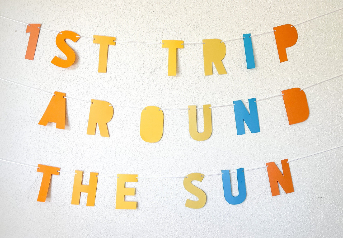 1st Trip Around the Sun Letters Banner – Boy or Girl Sunshine Party