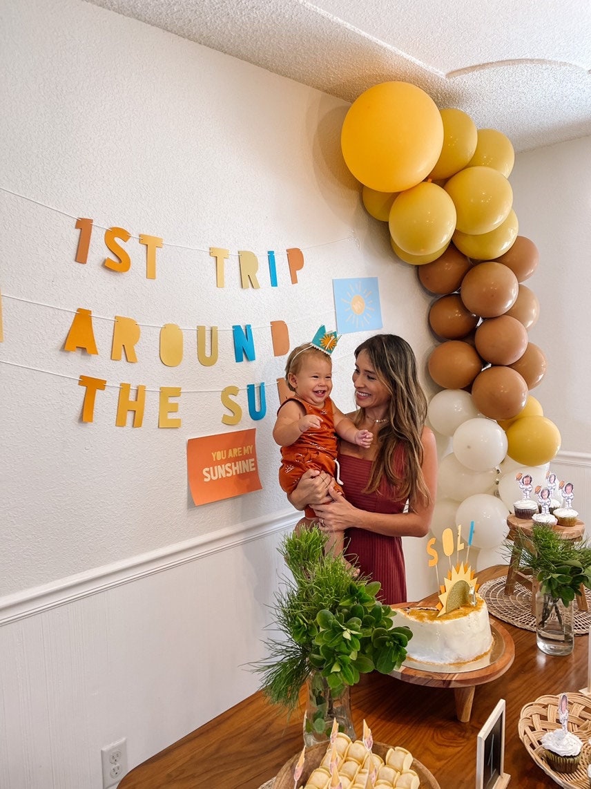 1st Trip Around the Sun Letters Banner – Boy or Girl Sunshine Party
