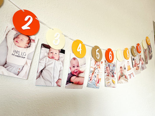 Boho Sunshine Monthly Photo Banner – First Birthday Decor