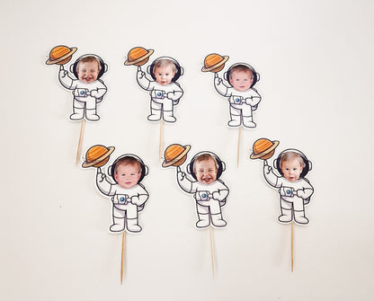 Personalized Astronaut Cupcake Topper – First Trip Around the Sun Space Party