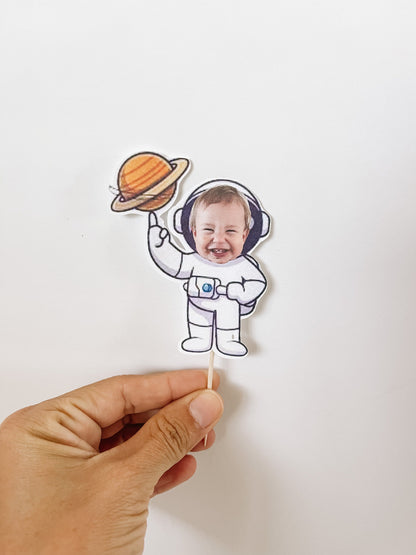 Personalized Astronaut Cupcake Topper – First Trip Around the Sun Space Party