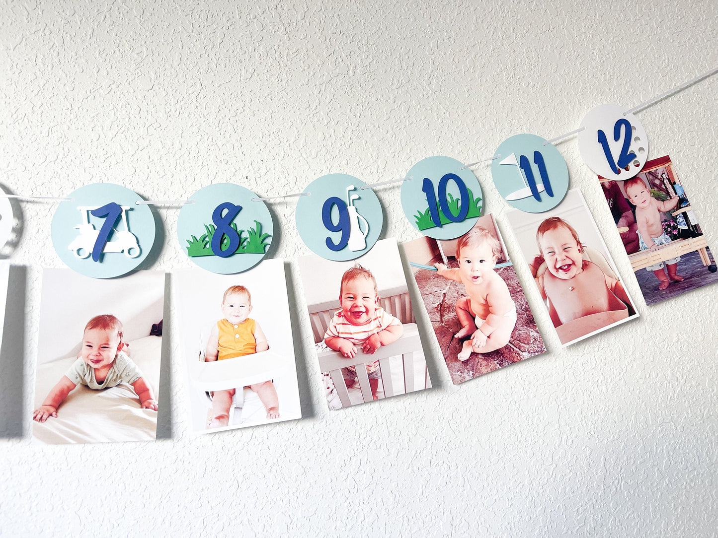 Hole in One Golf Birthday Bundle – High Chair - Photo Banner - Cake Topper