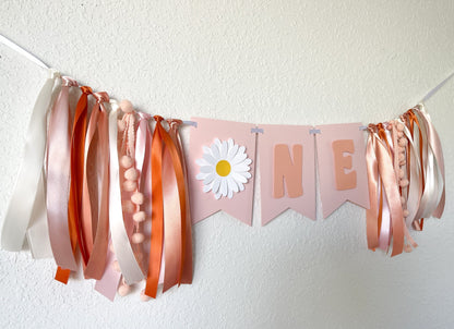 Groovy Daisy ONE High Chair Banner – First Birthday Party Decor