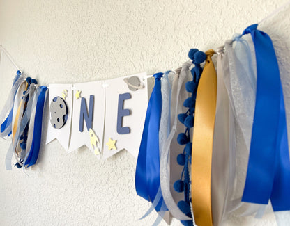 Outer Space Birthday Banner – 1st Trip Around the Sun High Chair Decor