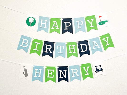 Golf themed ONE banner for first birthday party