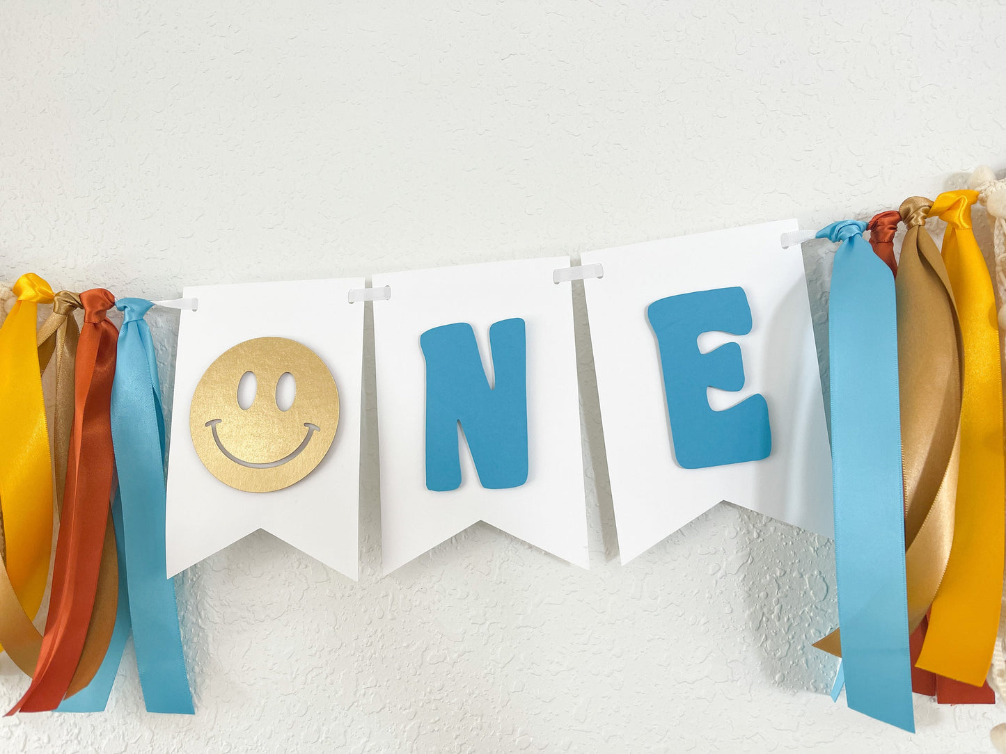 One Happy Dude High Chair Banner – Groovy Baby 1st Birthday Decor