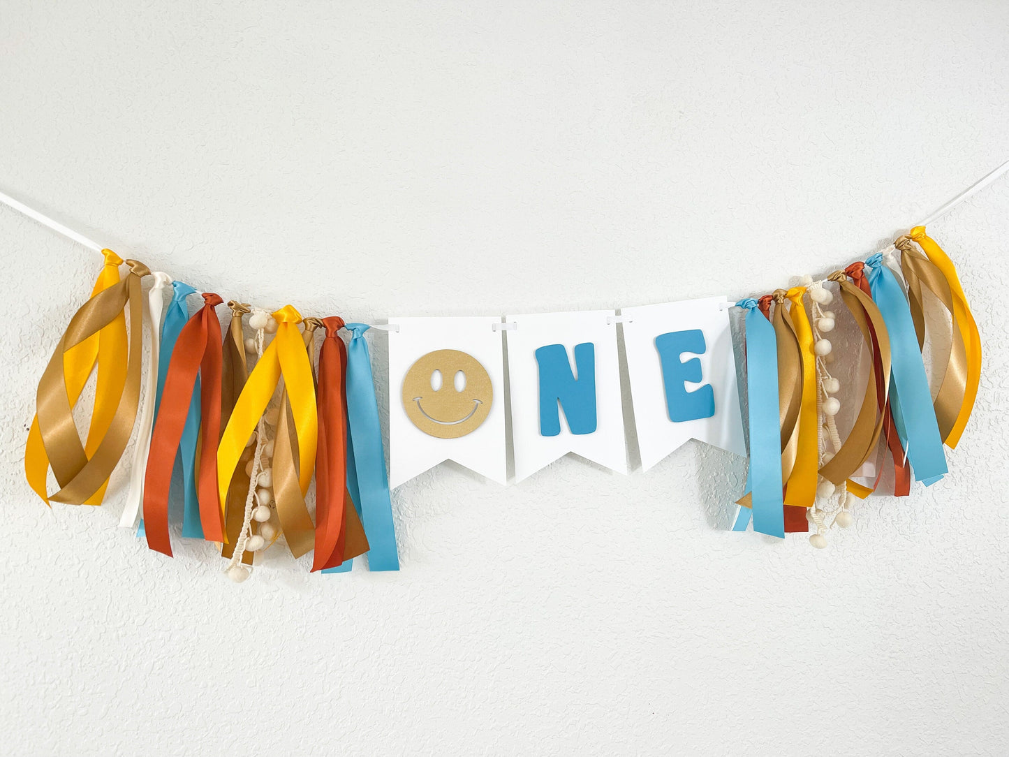 One Happy Dude High Chair Banner – Groovy Baby 1st Birthday Decor