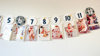 Outer Space Monthly Banner – First Trip Around the Sun Decor