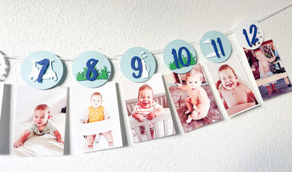 Golf Monthly Milestone Banner – Hole-in-One First Birthday Decor