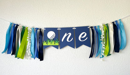 Golf ONE Highchair Banner – Hole-in-One 1st Birthday Decor