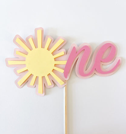 Sunshine “One” Cake Topper – Pastel First Birthday Party Decor
